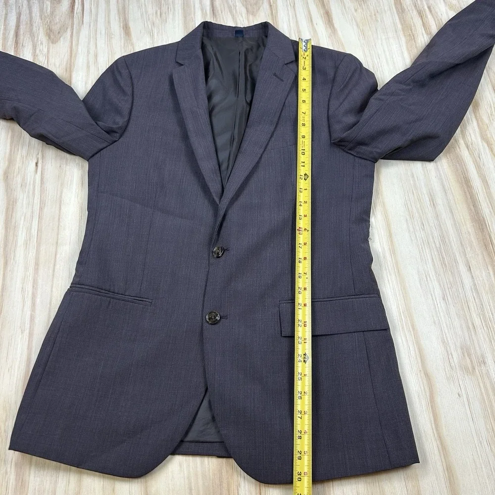 J. Crew Thompson Blazer Men 38R Maroon‎ Wool Blend Houndstooth Preppy
